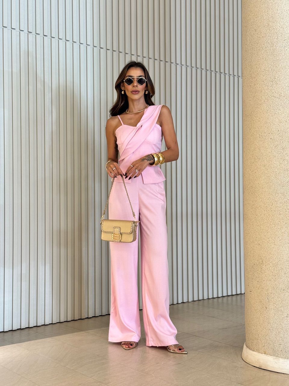 CONJUNTO CINTIA ALÇA TRANÇADA ROSA