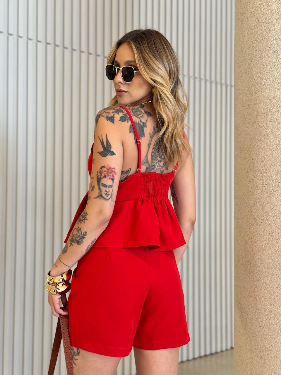 CONJUNTO CLARA SHORT VERMELHO