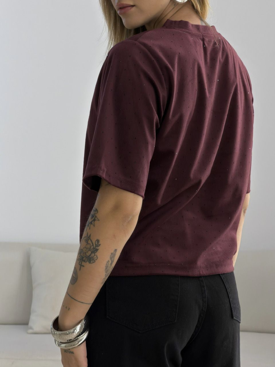 BLUSA CLARICE AVELUDADA VINHO