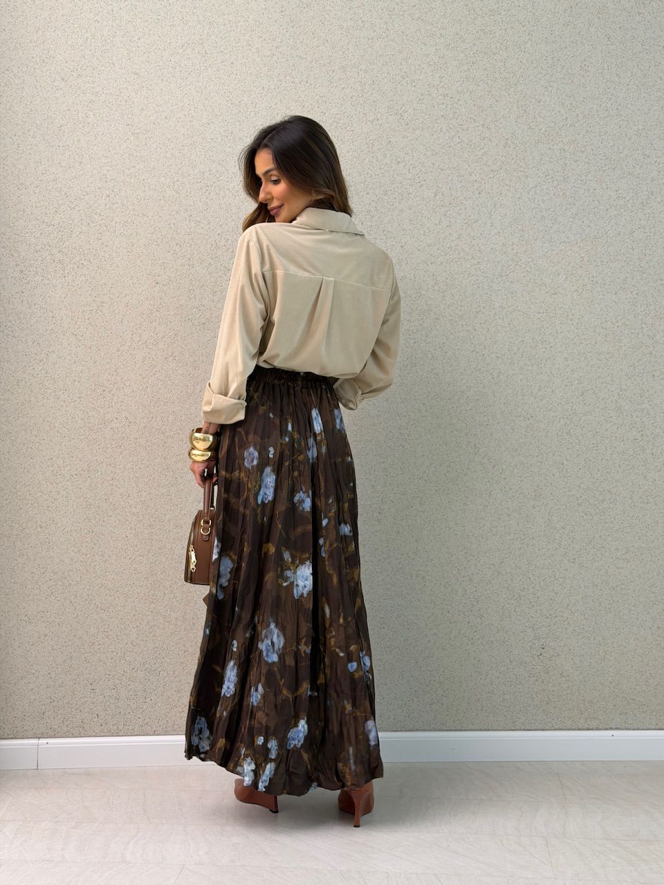 CAMISA THAYNÁ COTELÊ AREIA