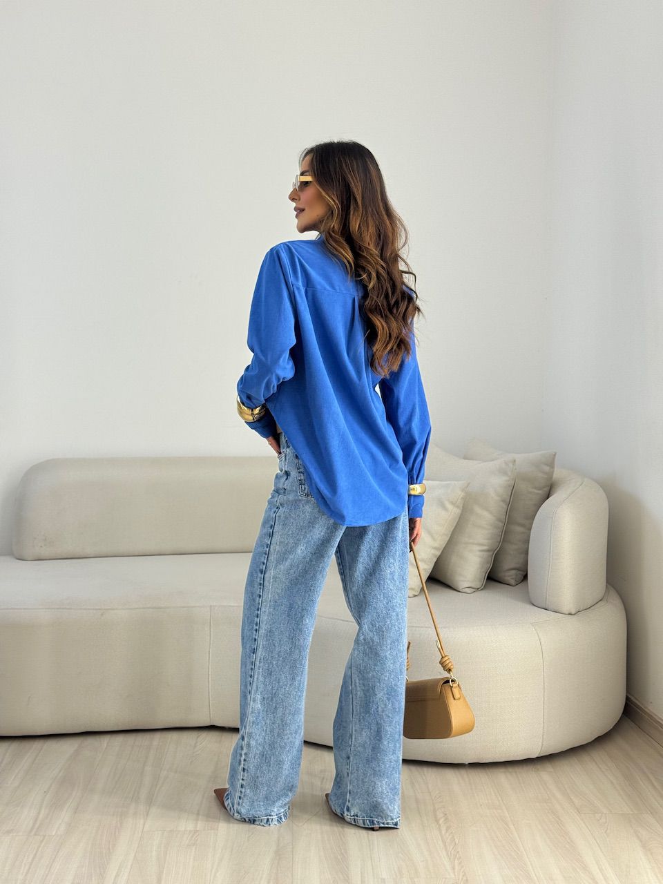 CAMISA THAYNÁ COTELÊ AZUL