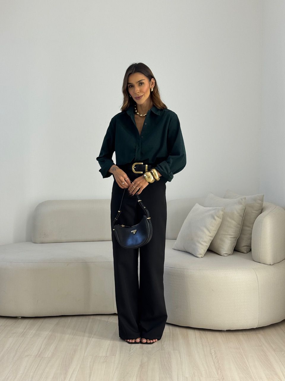 CAMISA THAYNÁ COTELÊ VERDE