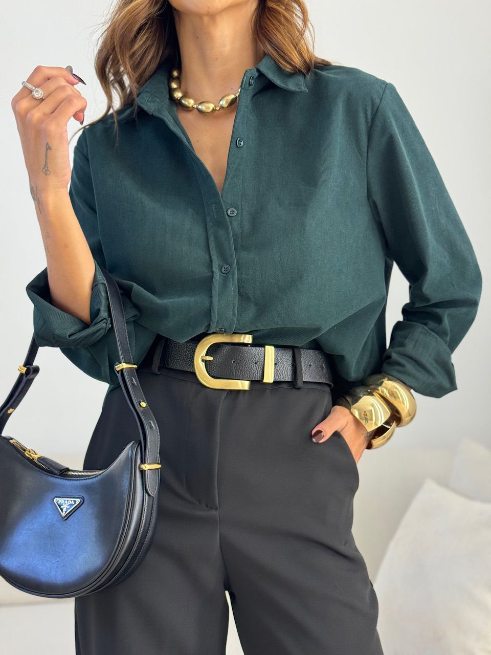 CAMISA THAYNÁ COTELÊ VERDE