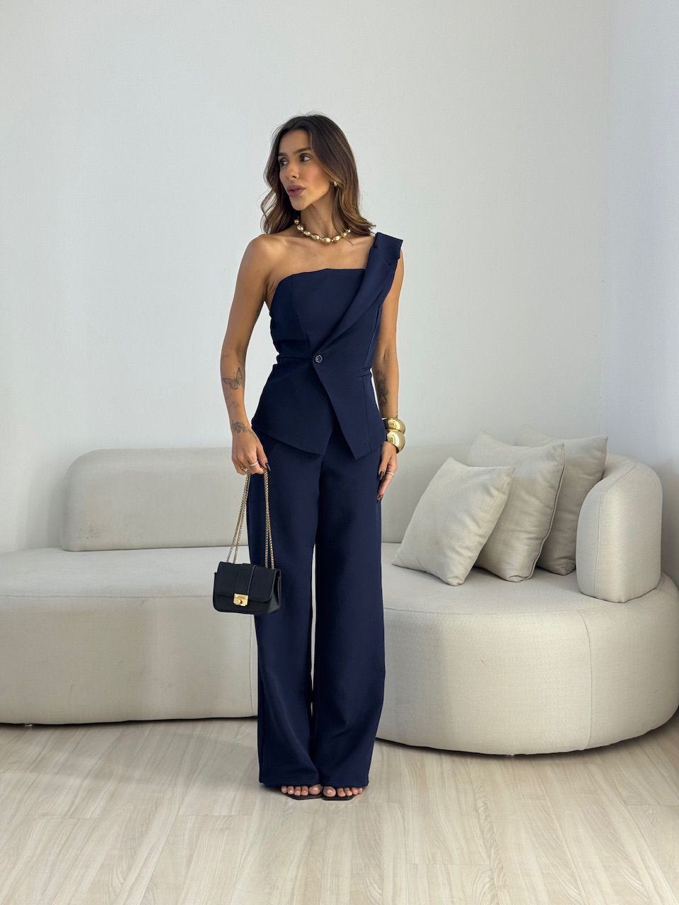 CONJUNTO ANNA NULA MANGA MARINHO - 0073820055 - CAROLLA FERRARO