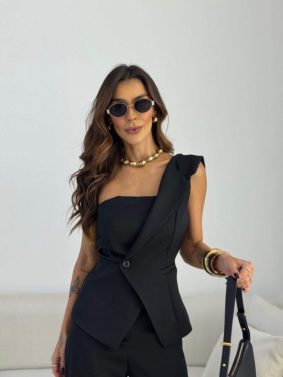 CONJUNTO ANNA NULA MANGA PRETO