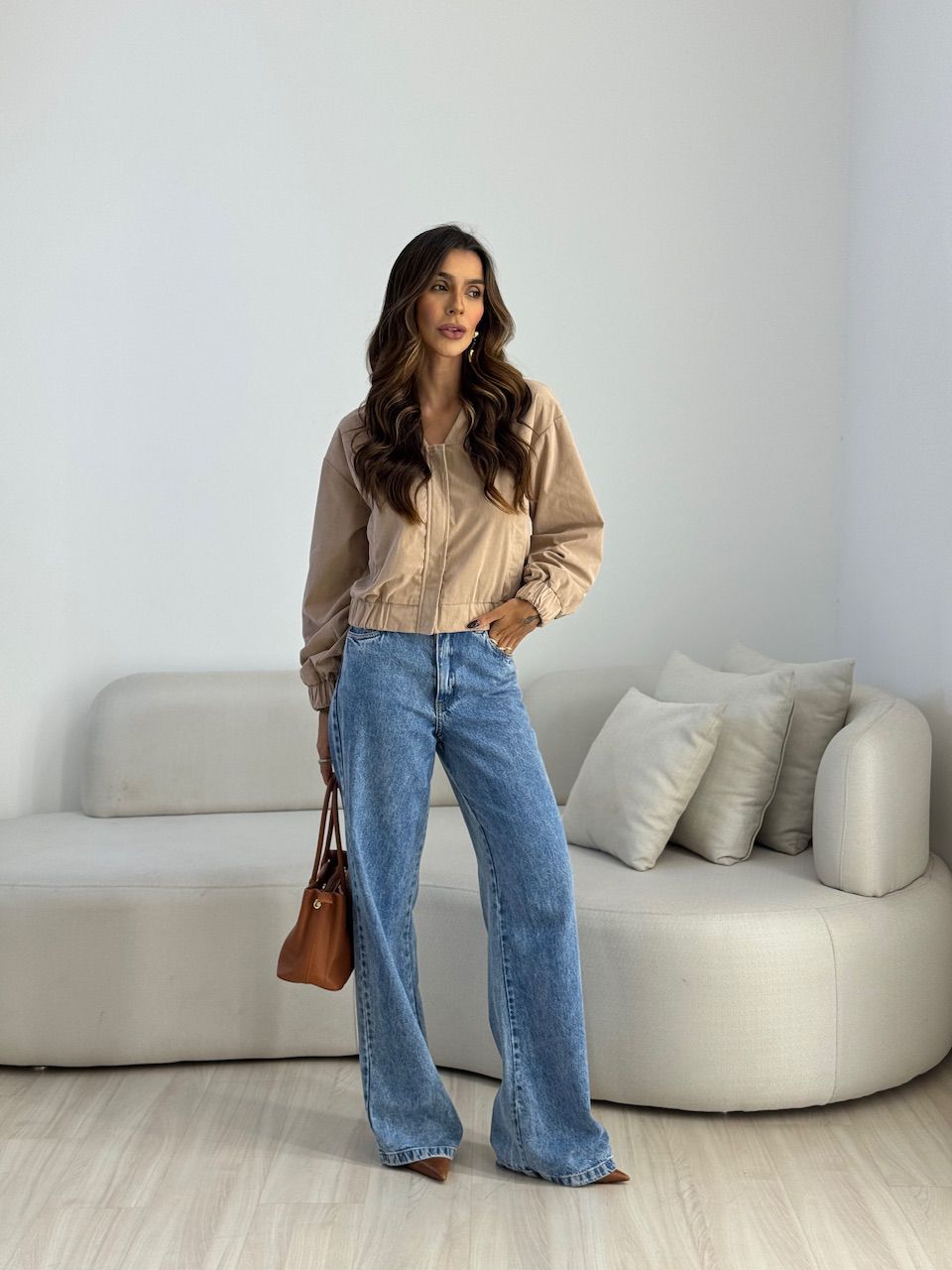 JAQUETA CHLOE COTELÊ AREIA