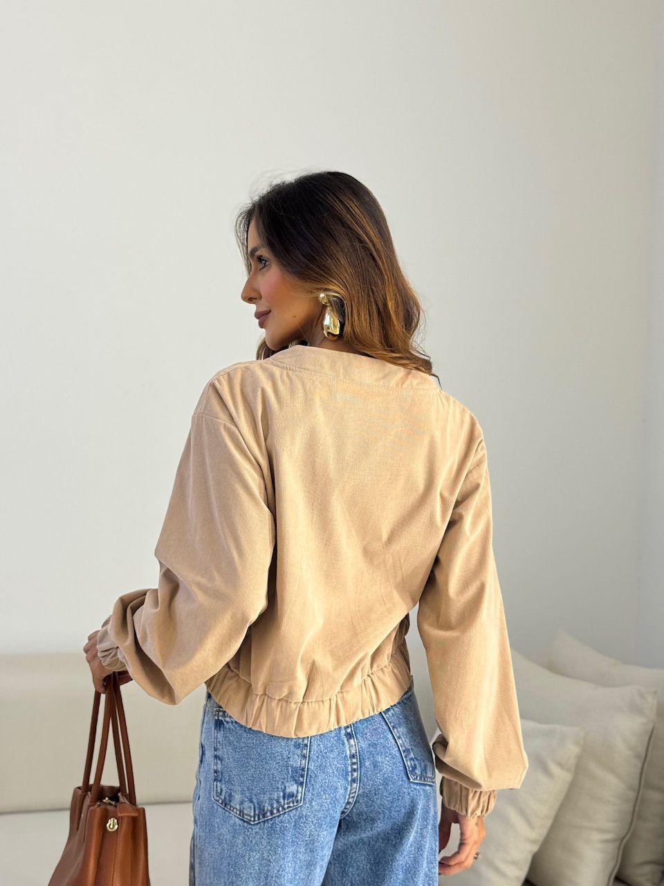 JAQUETA CHLOE COTELÊ AREIA