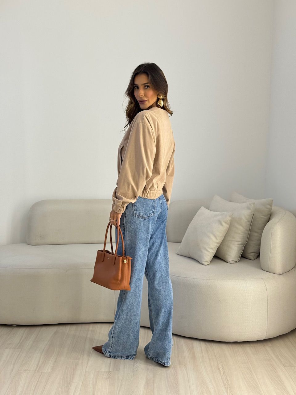 JAQUETA CHLOE COTELÊ AREIA