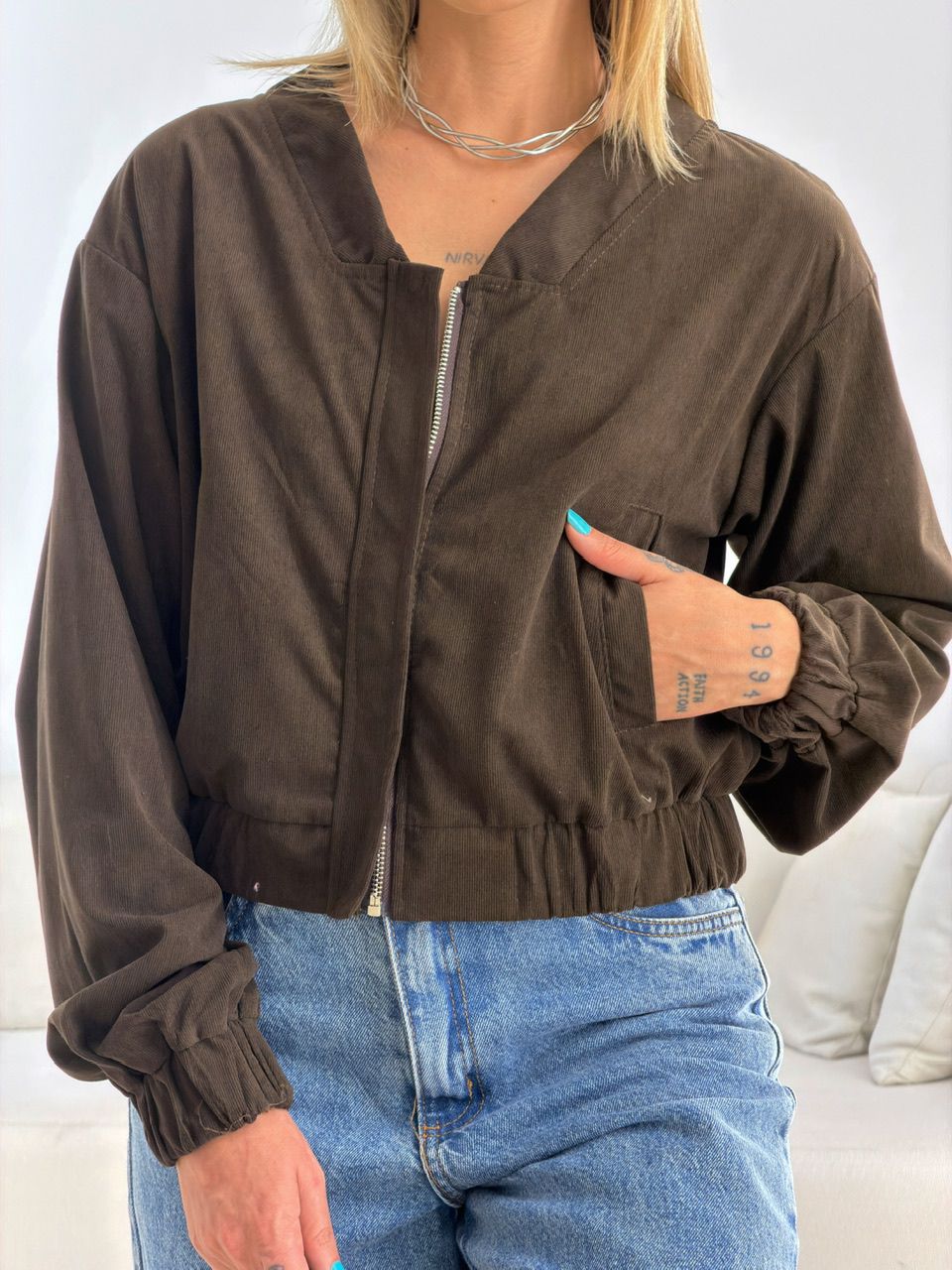 JAQUETA CHLOE COTELÊ CAFÉ