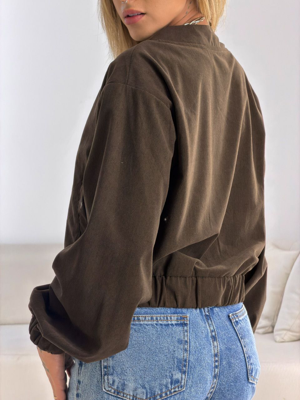 JAQUETA CHLOE COTELÊ CAFÉ