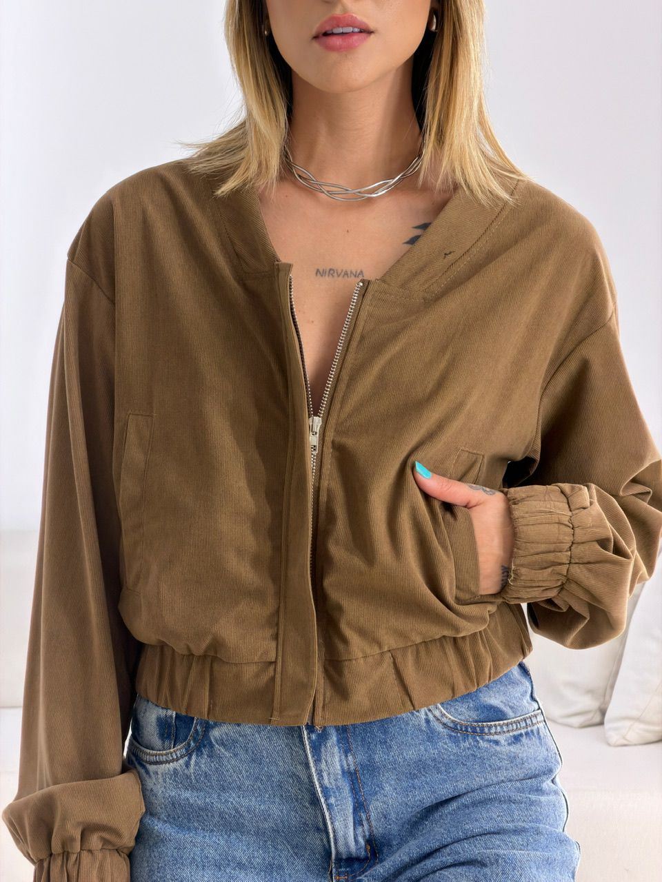 JAQUETA CHLOE COTELÊ CAQUI