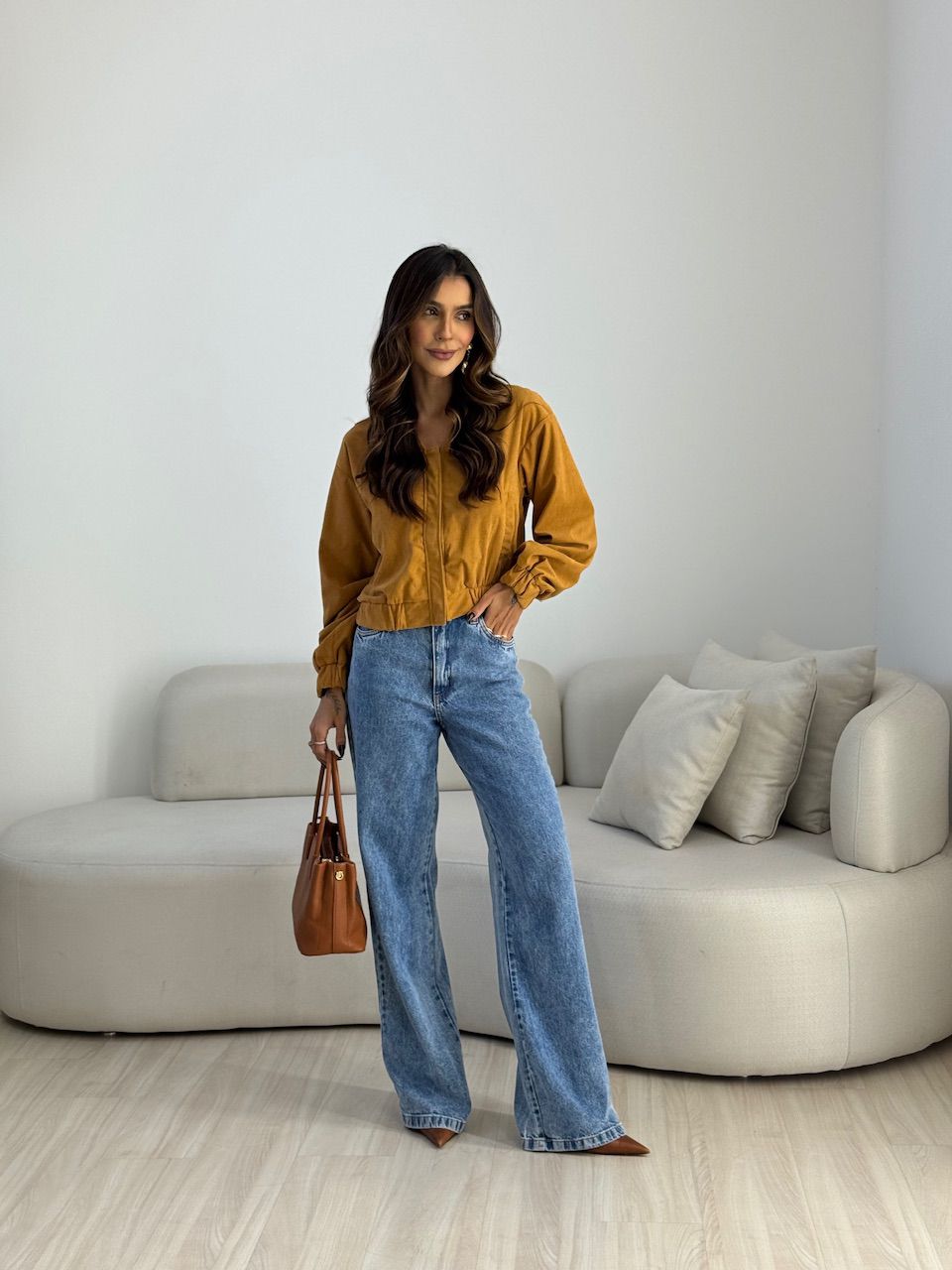 JAQUETA CHLOE COTELÊ mostarda