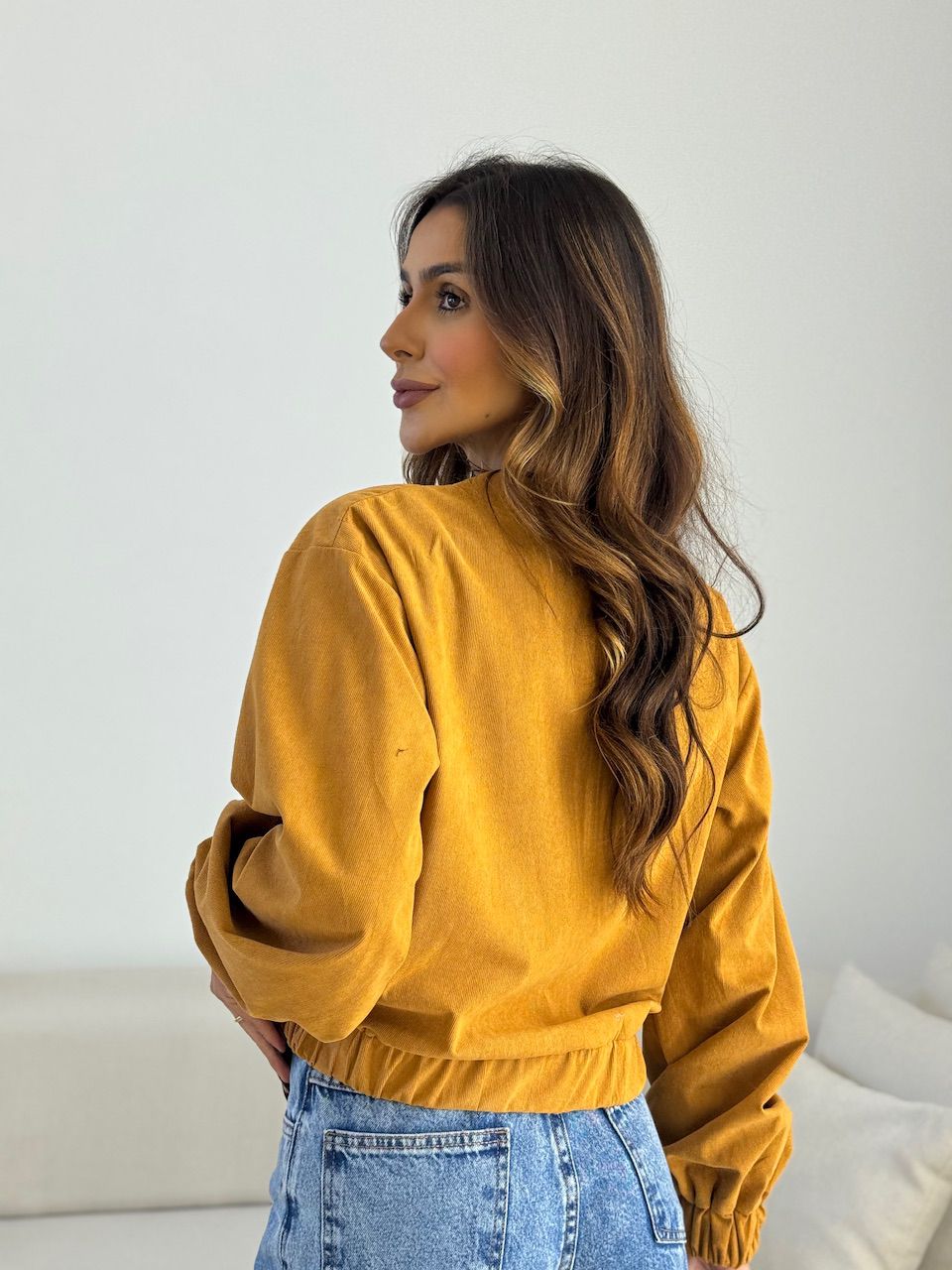 JAQUETA CHLOE COTELÊ mostarda