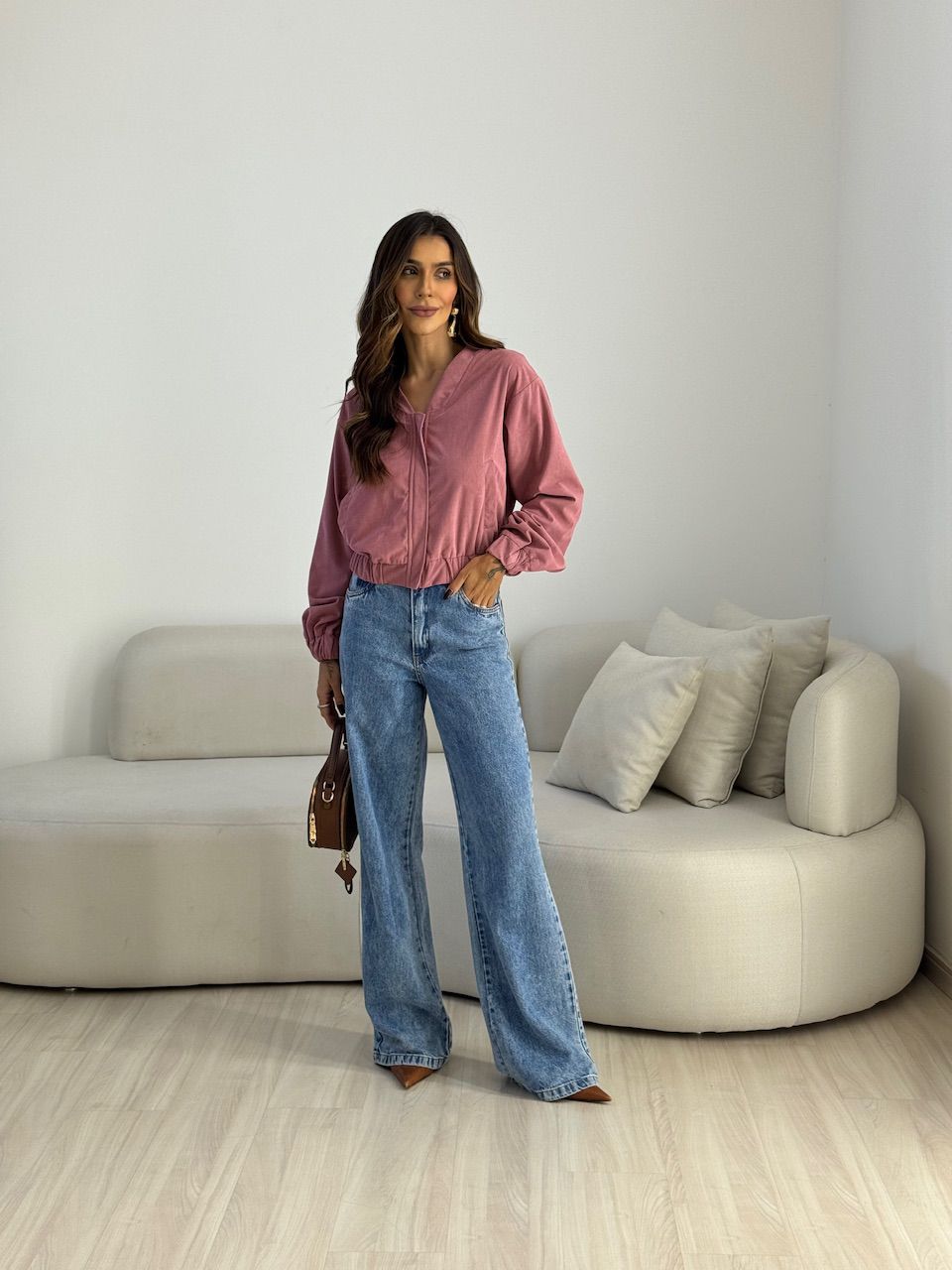 JAQUETA CHLOE COTELÊ ROSA