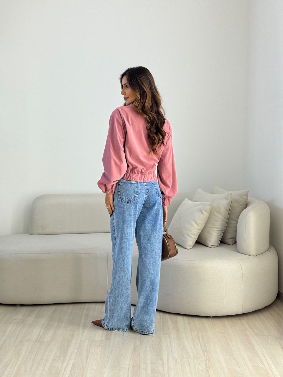 JAQUETA CHLOE COTELÊ ROSA