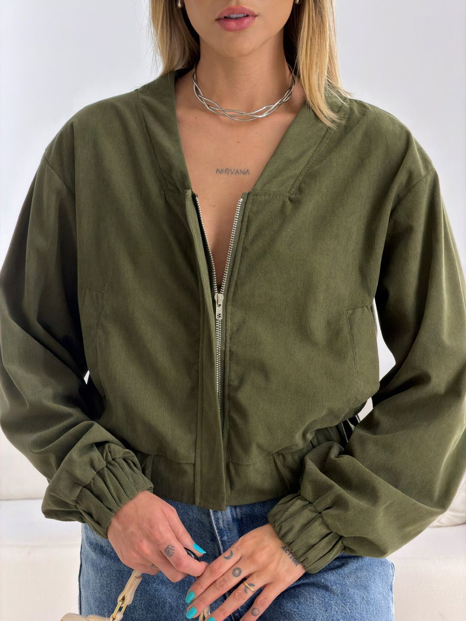 JAQUETA CHLOE COTELÊ VERDE