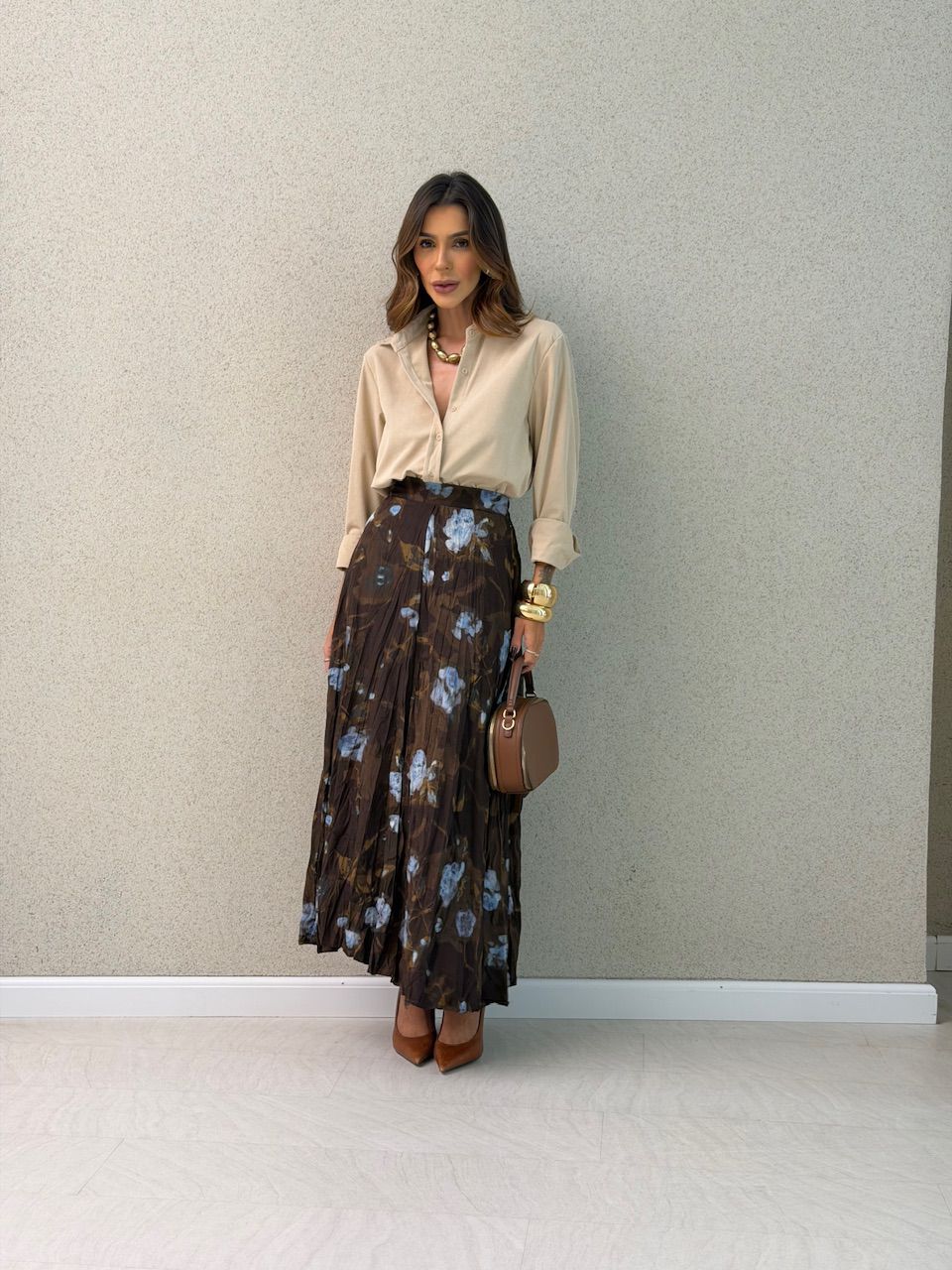 SAIA NAILA ESTAMPADA CAFÉ