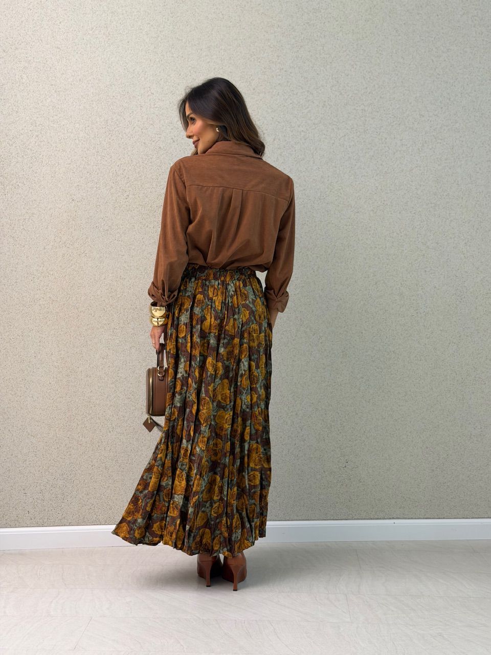 SAIA NAILA ESTAMPADA MARROM