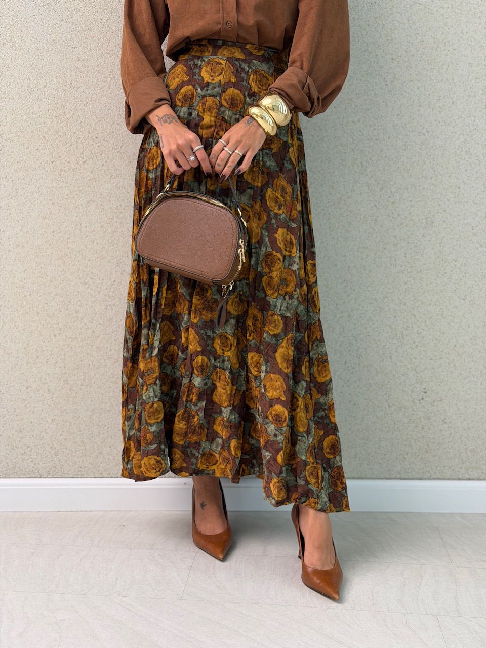 SAIA NAILA ESTAMPADA MARROM