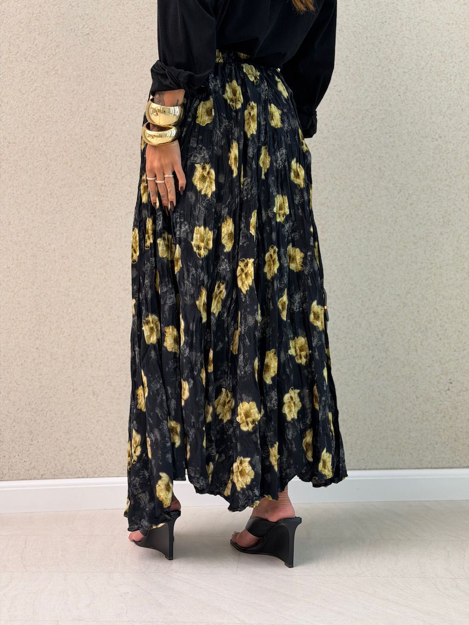 SAIA NAILA ESTAMPADA PRETA