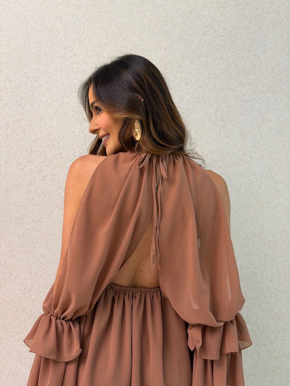 VESTIDO LUCIA CURTO CAPUCCINO 