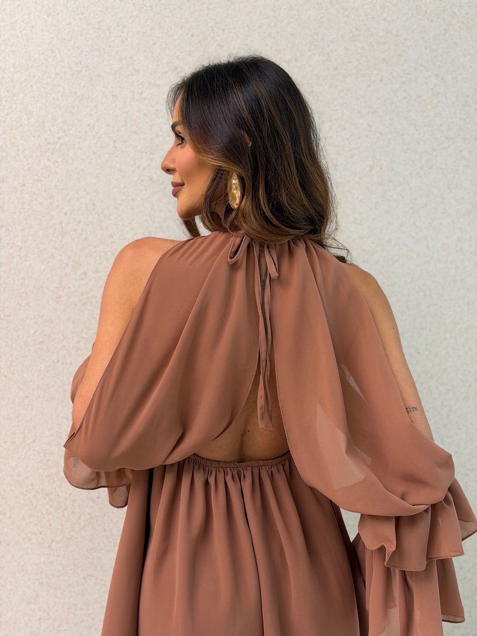 VESTIDO LUCIA CURTO CAPUCCINO 