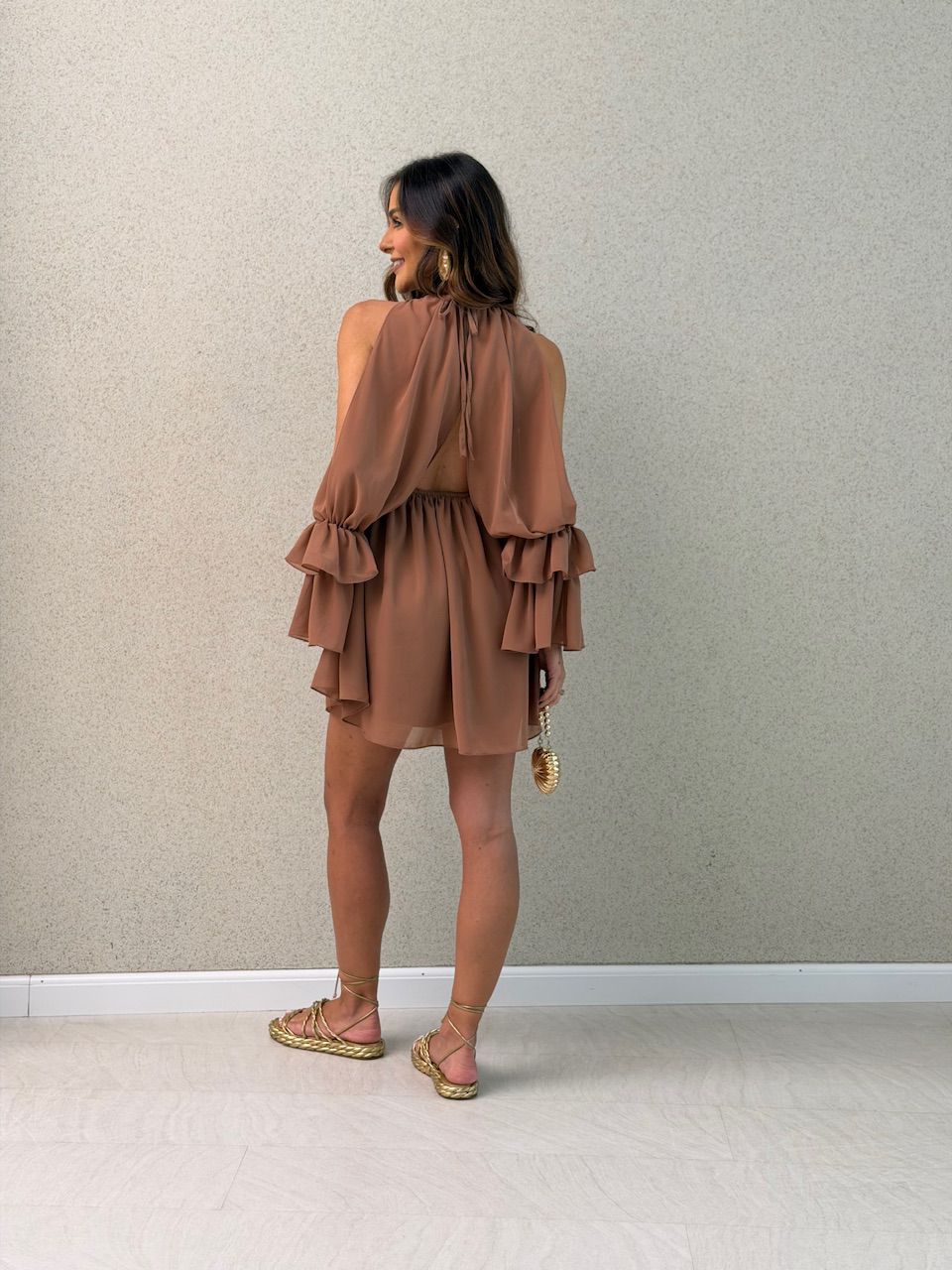 VESTIDO LUCIA CURTO CAPUCCINO 