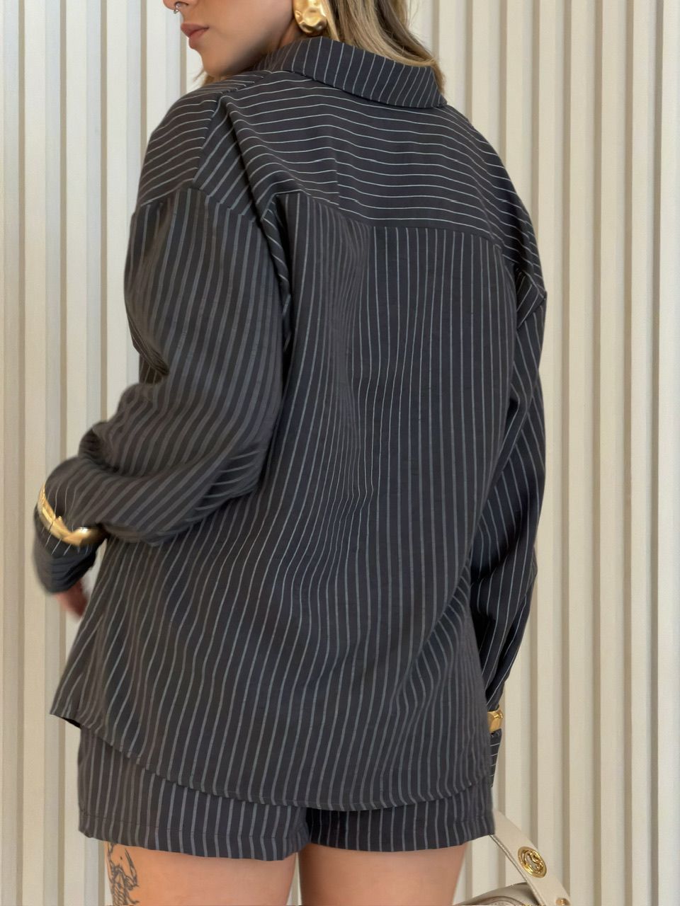 CONJUNTO ALESSANDRA RISCA DE GIZ GRAFITE