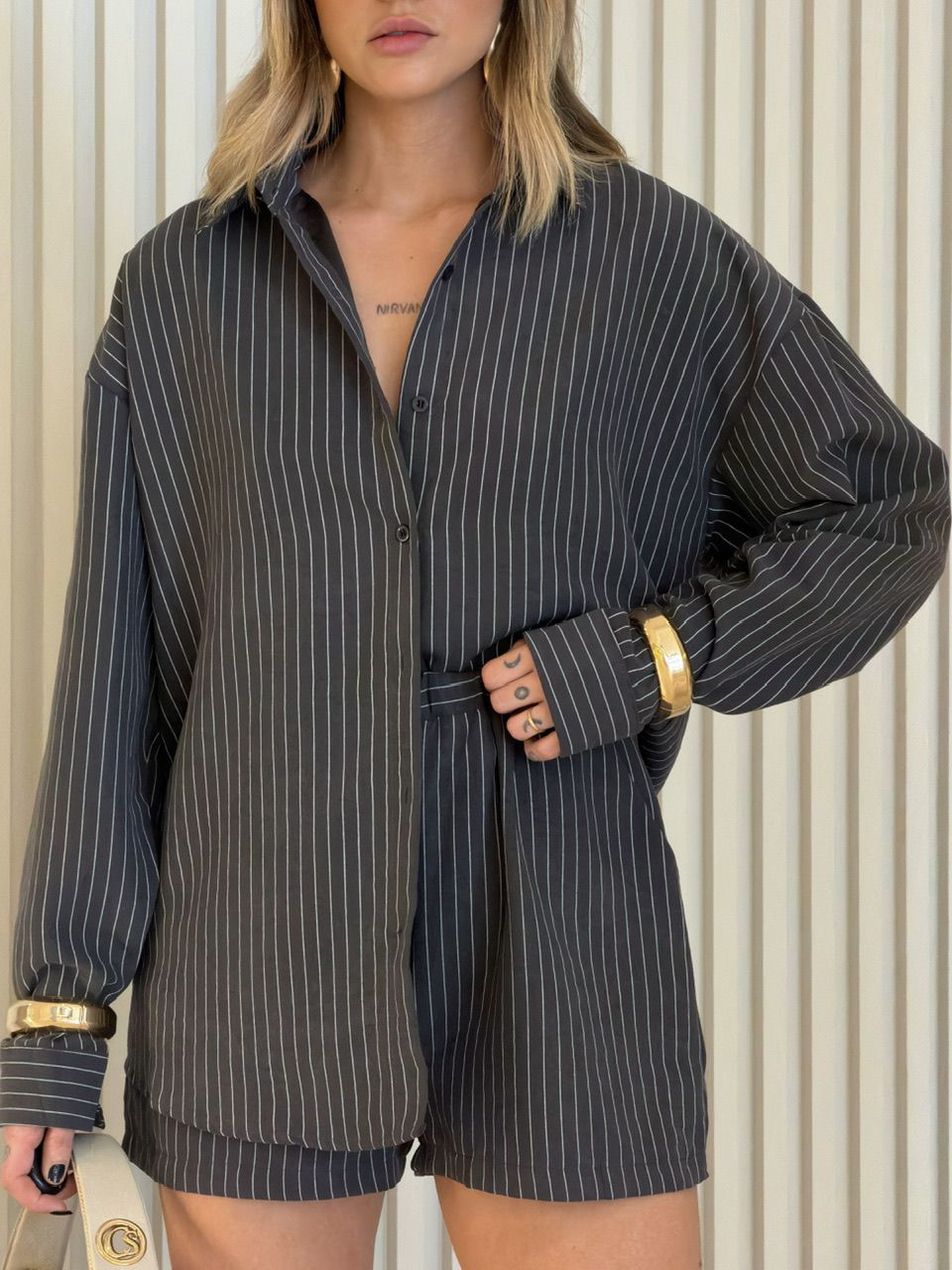 CONJUNTO ALESSANDRA RISCA DE GIZ GRAFITE