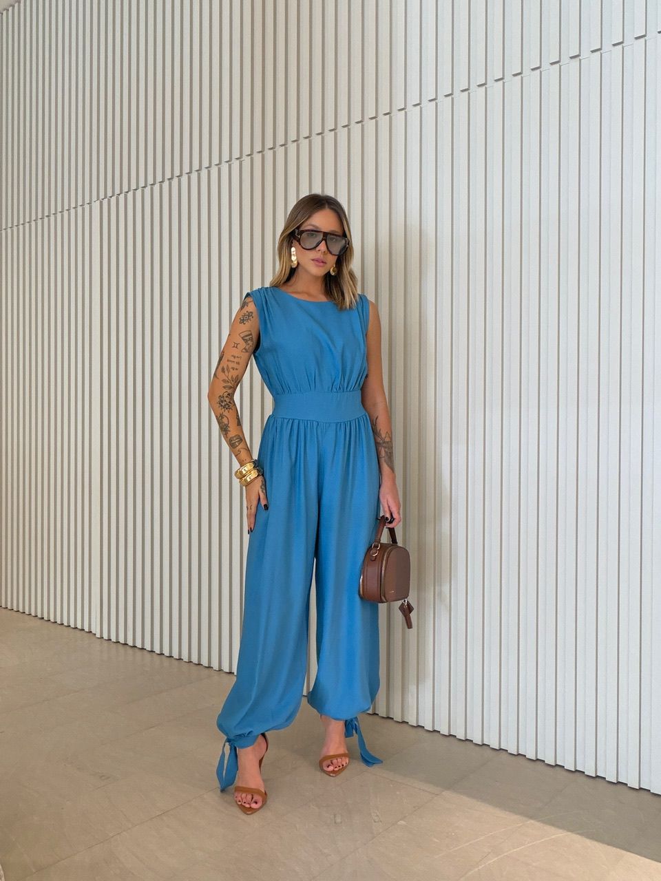 MACACÃO LIDIANE ALADIM azul - 0072690109 - CAROLLA FERRARO