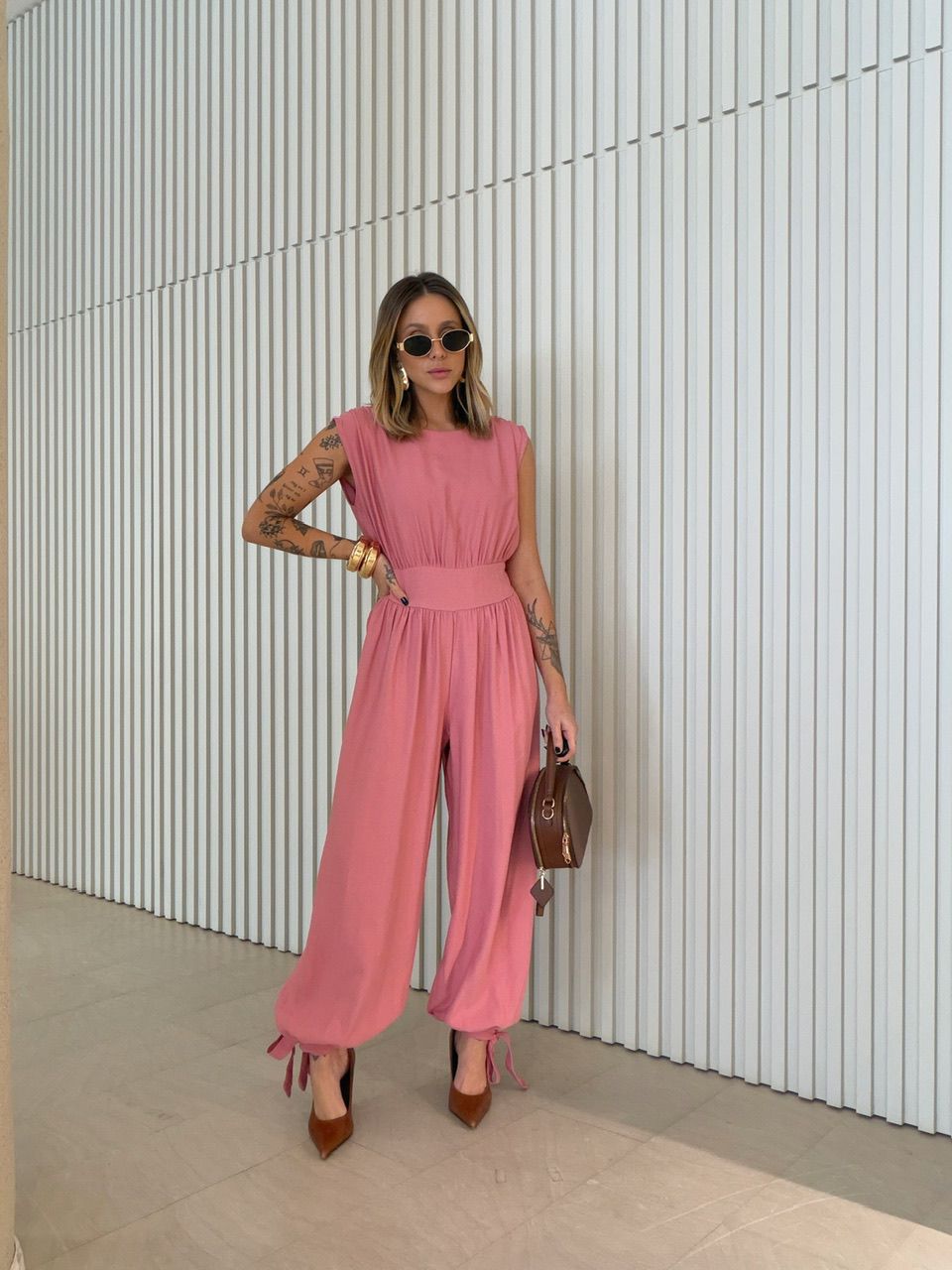 MACACÃO LIDIANE ALADIM ROSA - 0072690031 - CAROLLA FERRARO