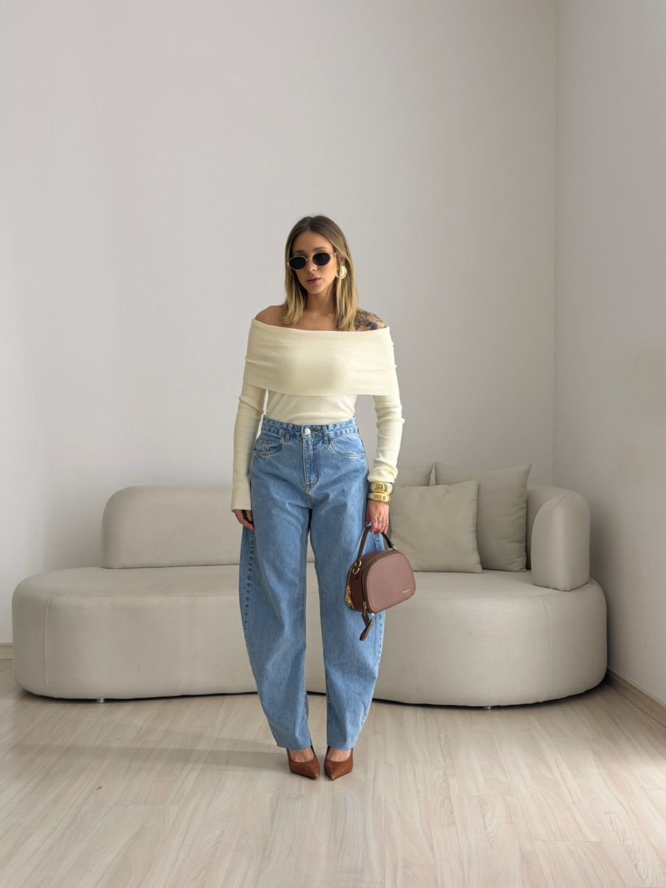 BLUSA ANA VITÓRIA OMBRO A OMBRO MARFIM