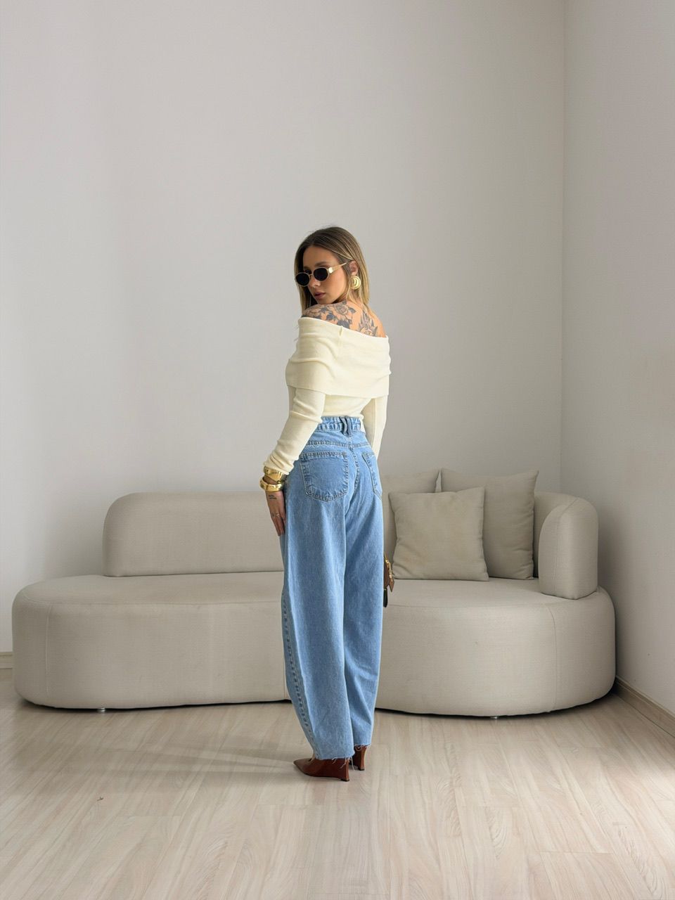 BLUSA ANA VITÓRIA OMBRO A OMBRO MARFIM