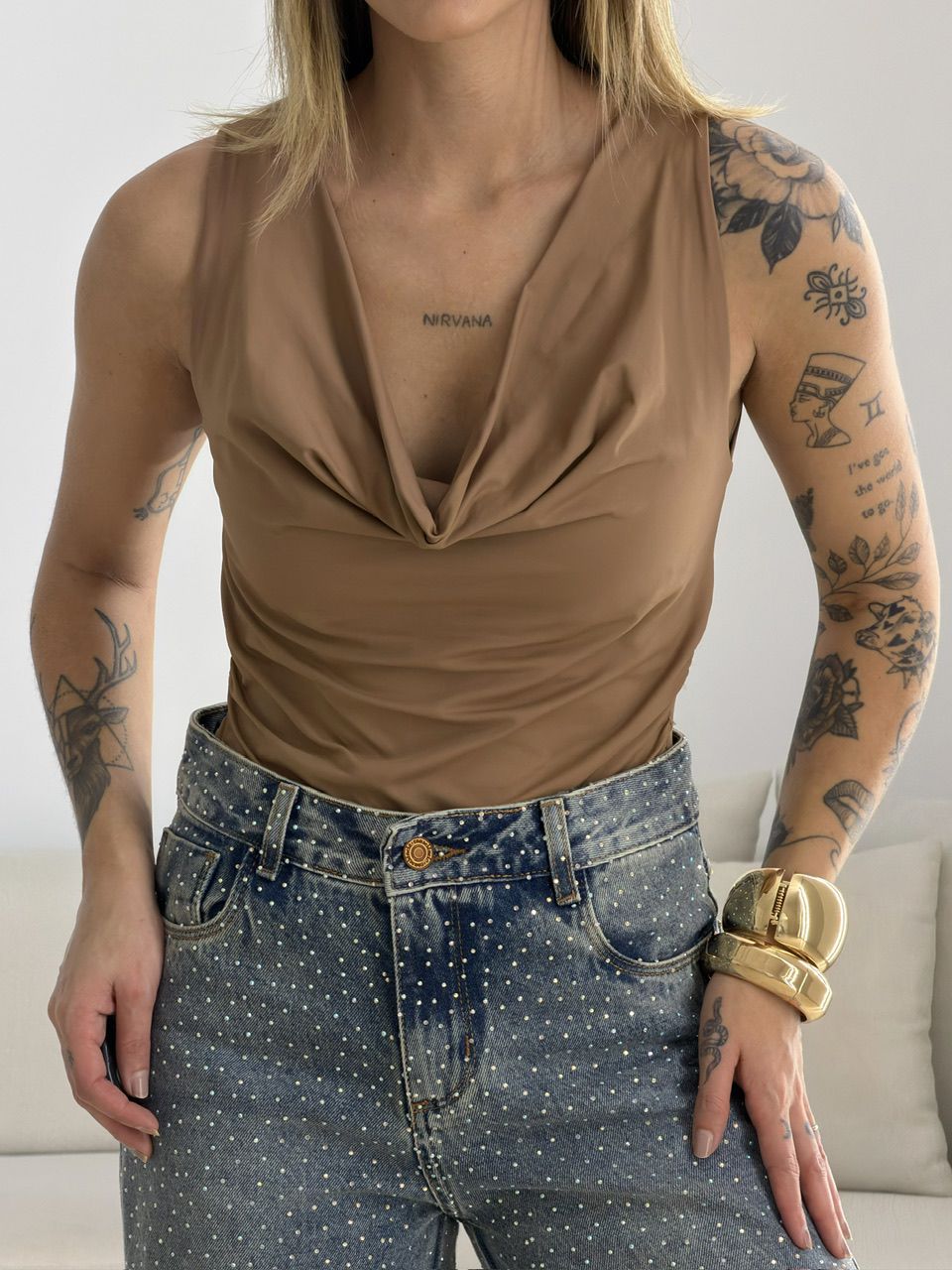 BLUSA BRENDA CAVADA NUDE