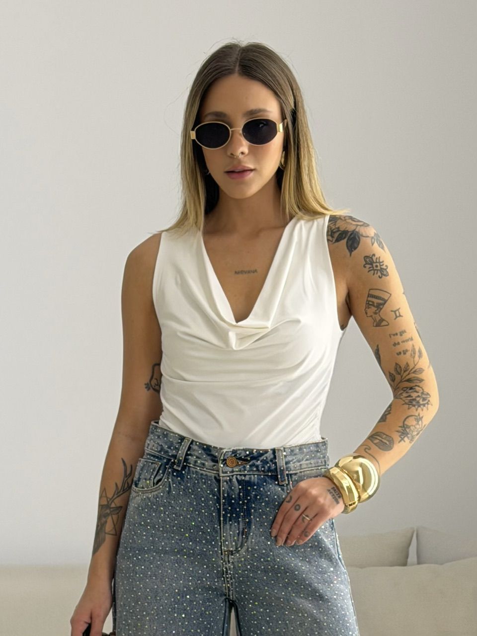 BLUSA BRENDA CAVADA OFF - 0076180048 - CAROLLA FERRARO