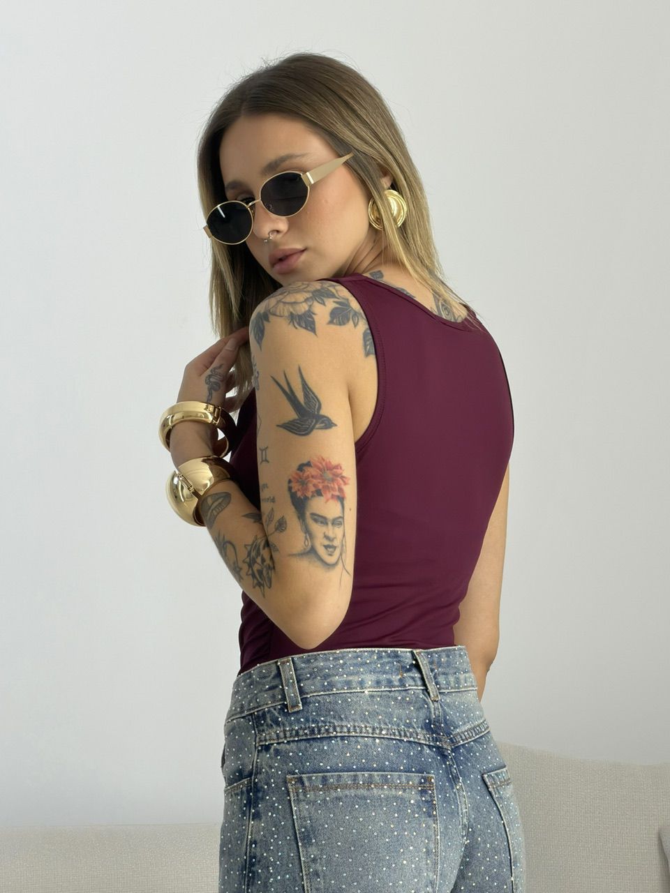 BLUSA BRENDA CAVADA VINHO