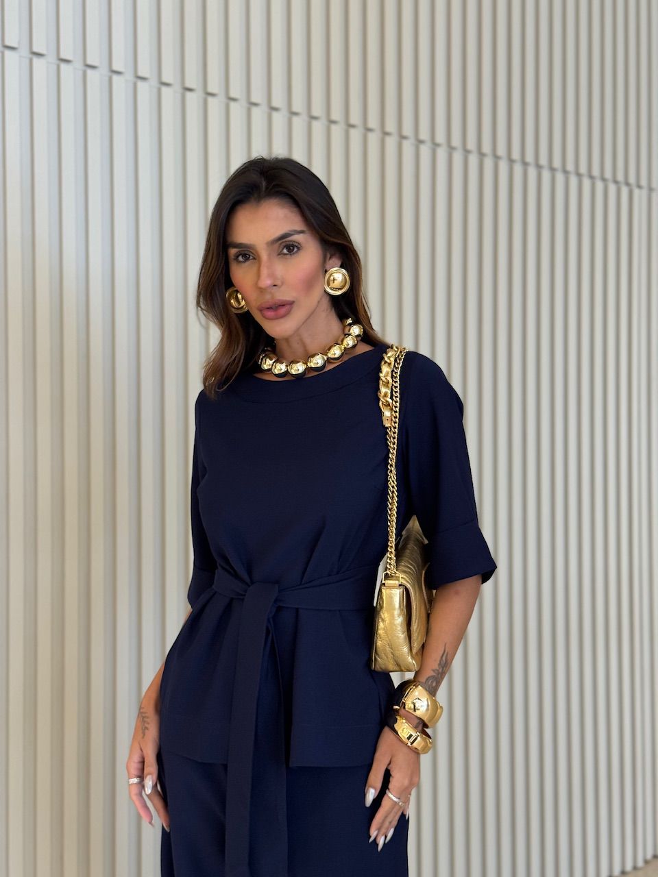 CONJUNTO ISABELA BLUSA CALÇA MARINHO