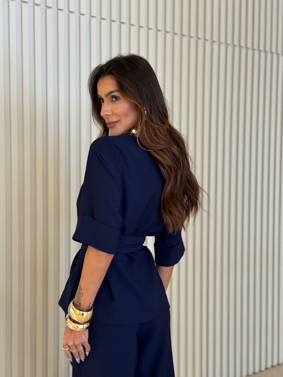 CONJUNTO ISABELA BLUSA CALÇA MARINHO