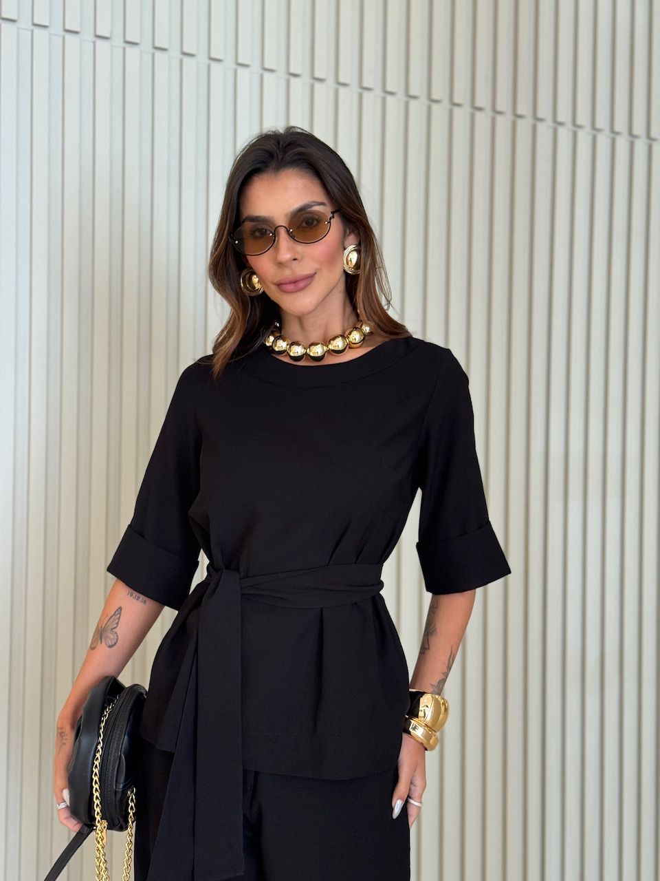 CONJUNTO ISABELA BLUSA CALÇA PRETO