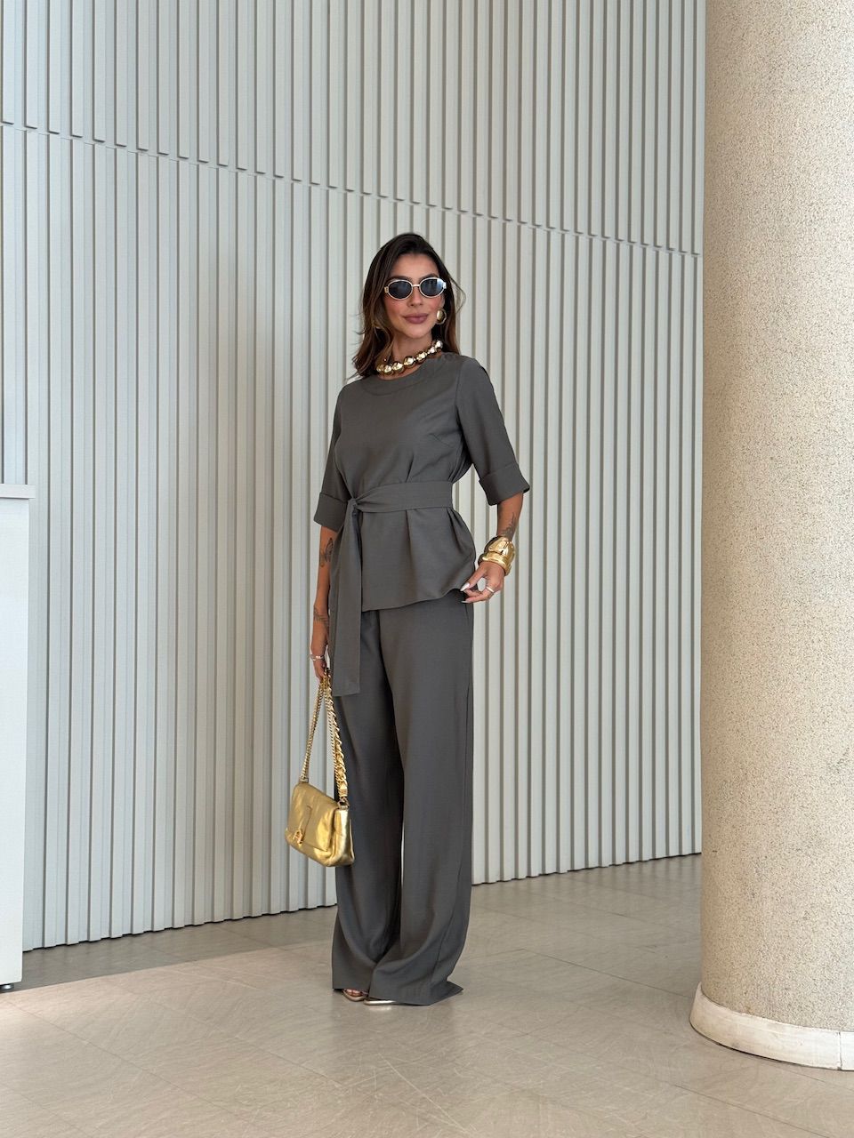 CONJUNTO ISABELA BLUSA CALÇA VERDE