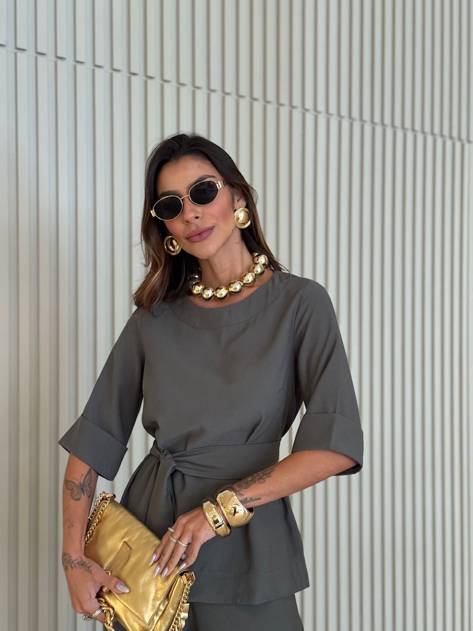 CONJUNTO ISABELA BLUSA CALÇA VERDE