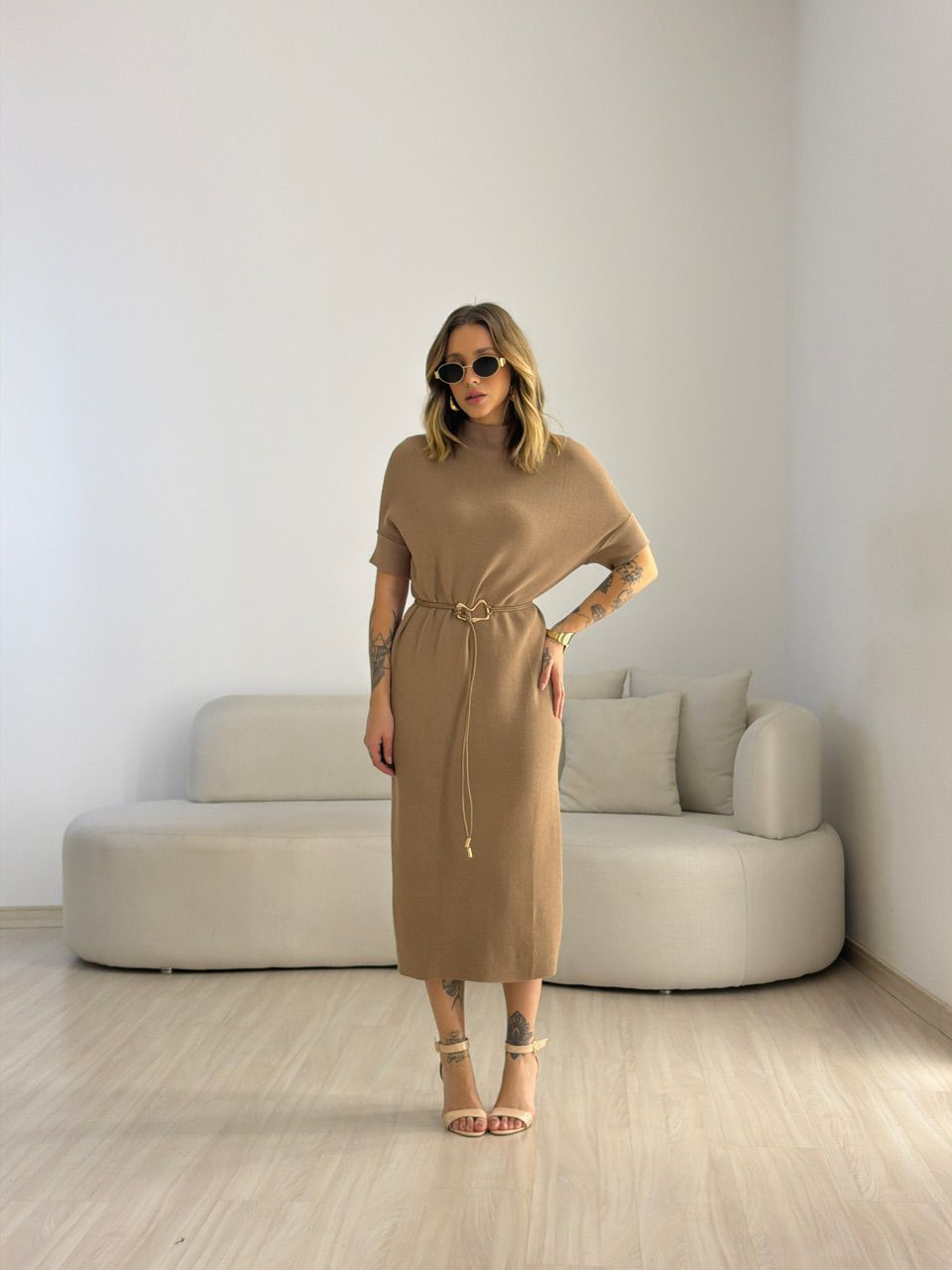 VESTIDO CINARA TRICOT NUDE