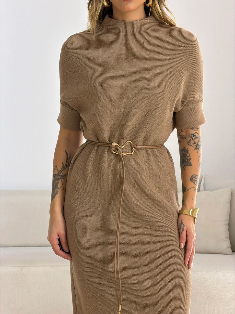 VESTIDO CINARA TRICOT NUDE