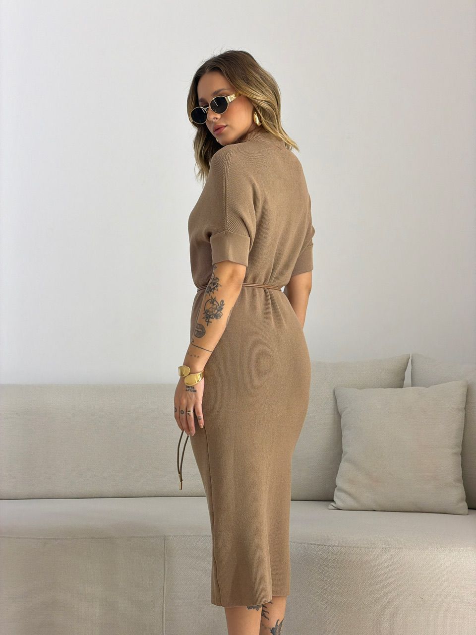 VESTIDO CINARA TRICOT NUDE