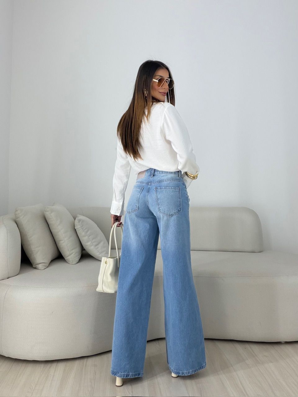 CALÇA MARISA RELAXED JEANS CLARO