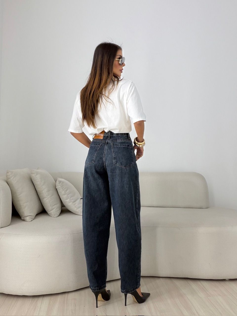 CALÇA YASMIN BALLOON JEANS ESCURO