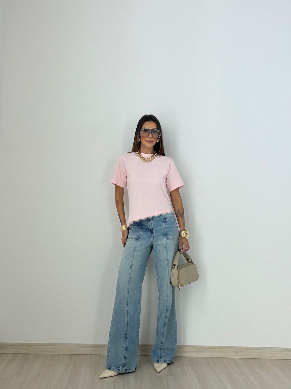 T-SHIRT MARINA RENDA ROSA