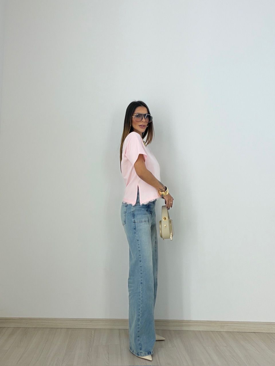 T-SHIRT MARINA RENDA ROSA