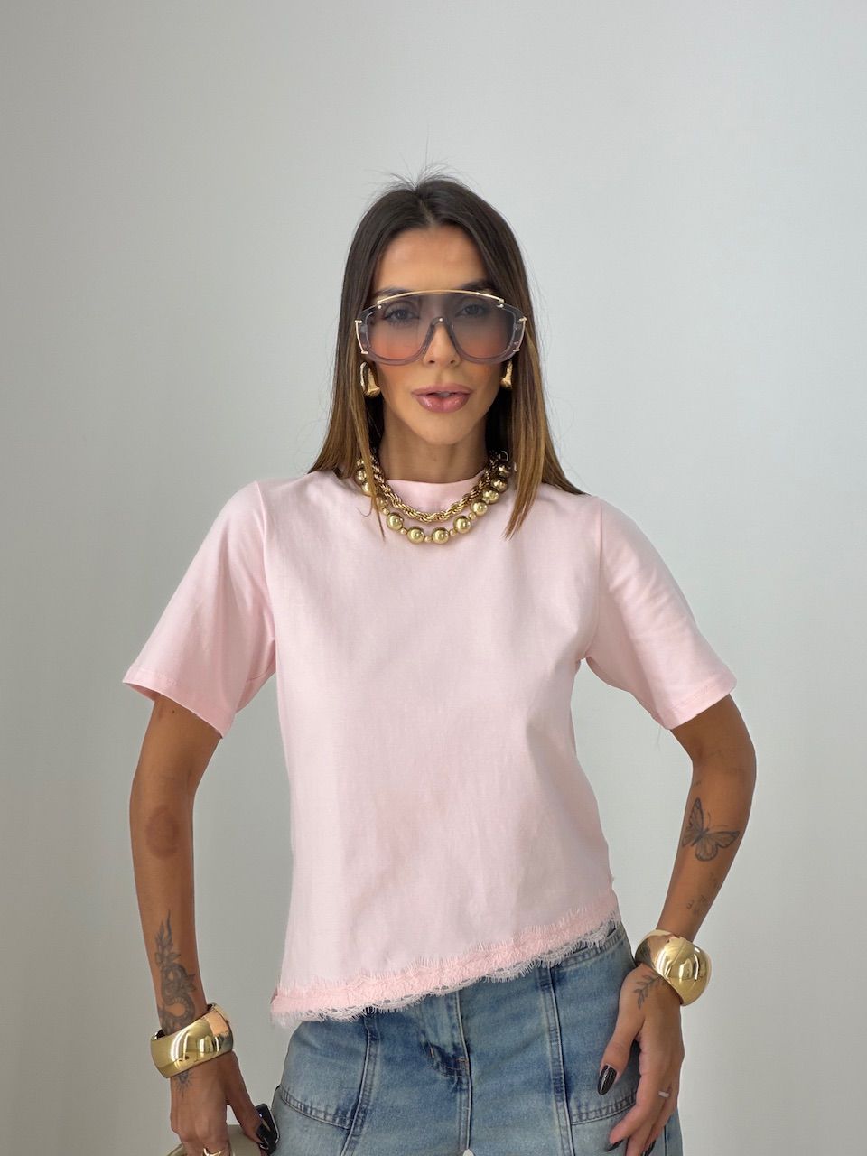 T-SHIRT MARINA RENDA ROSA