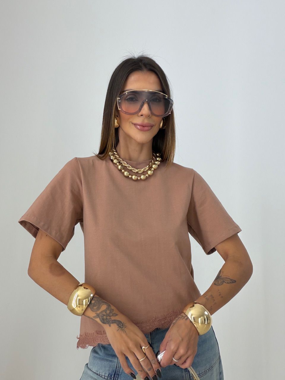 T-SHIRT MARINA RENDA ROSA QUEIMADO